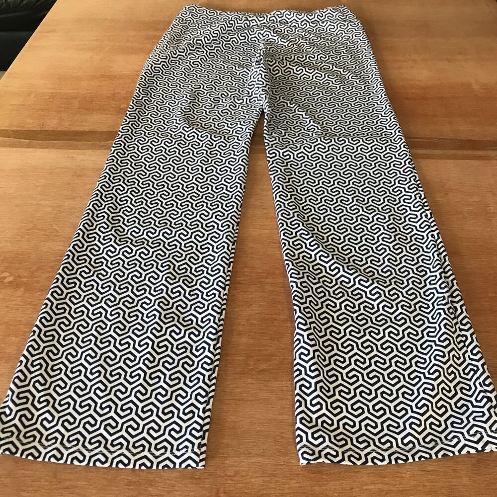 J. Mclaughlin Honeycomb Carmel Pants Women S Black White Geometric Zip Pocket - Picture 2 of 12
